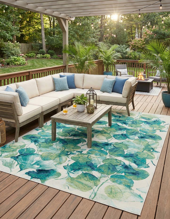 10' x 14' 2 Easy-Clean Botanical Indoor / Outd...