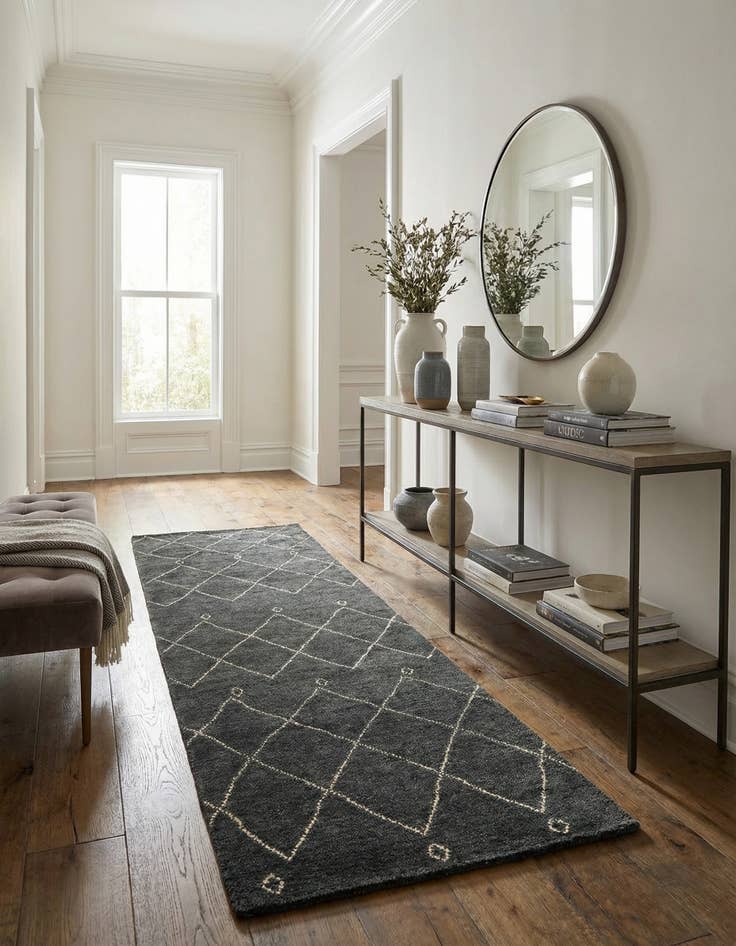 Detail image of 2' 10 x 8'  Hand Knotted Darya Wool Runner Rug