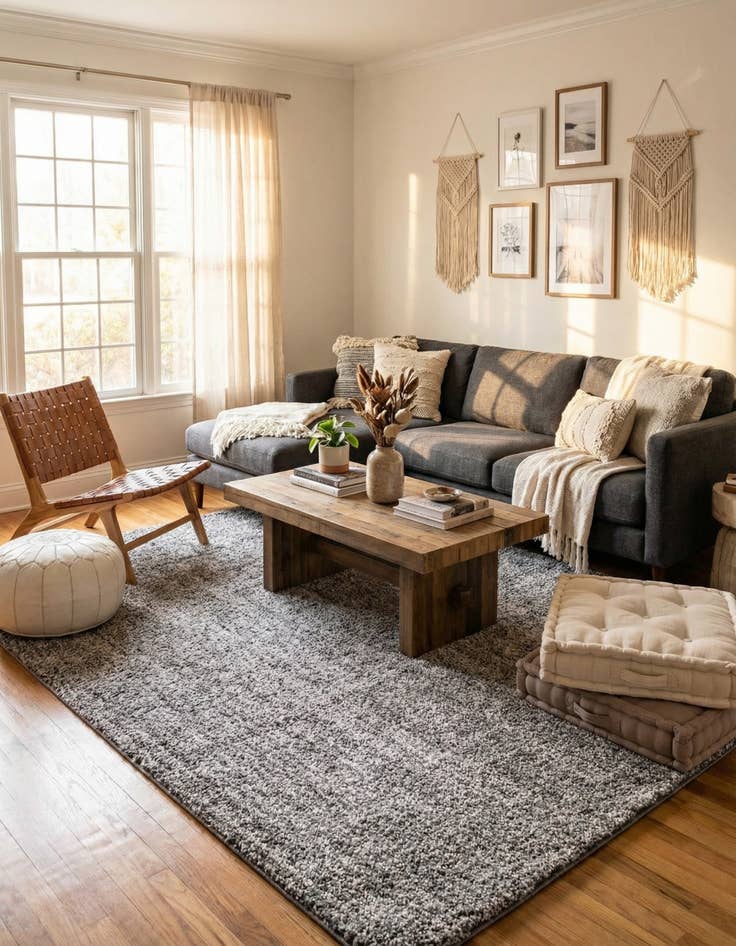 Detail image of 7' 10 x 7' 10 Jill Zarin Shaggy Chic Square Rug