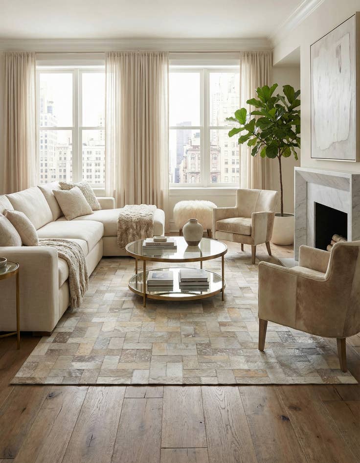 Detail image of 5' 2 x 8' 2 Cowhide Rug