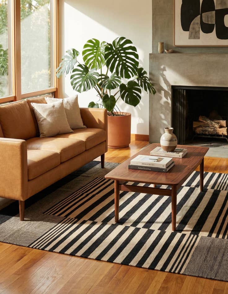 Detail image of 6' x 7' 6  Hand Woven Kilim Modern Wool Rug