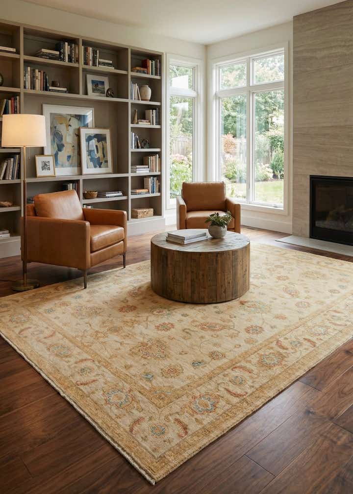 6' 8 x 10' Hand Knotted Peshawar Ziegler Rug