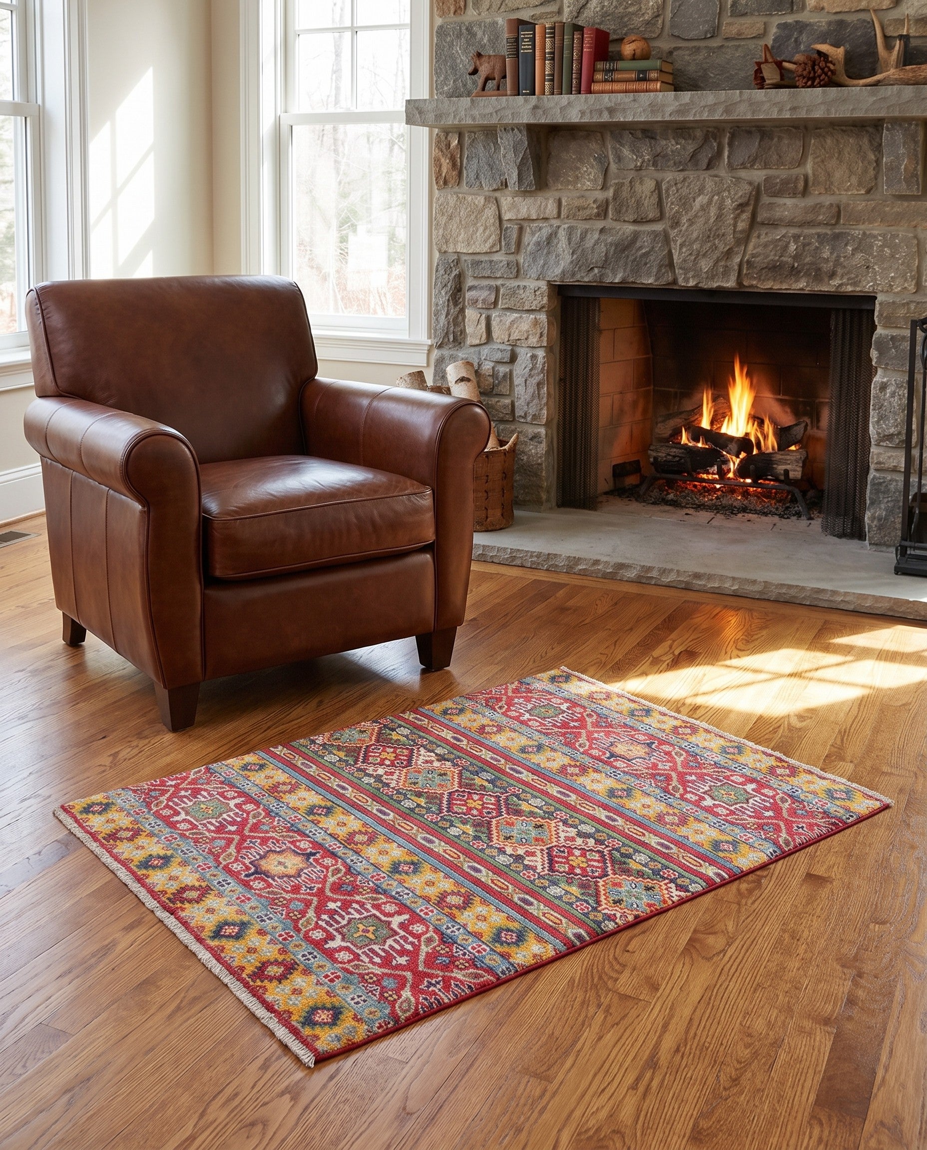 3' 6 x 4' 10 Hand Knotted Kazak Rug