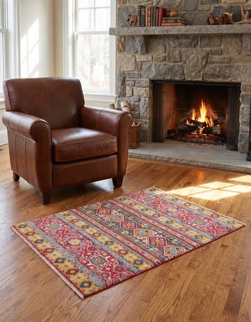 3' 6 x 4' 10 Hand Knotted Kazak Rug