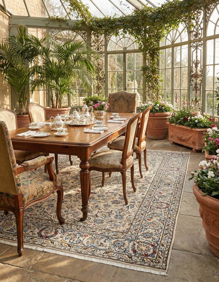 Detail image of  6' 7 x 10' Kashan Wool Rug