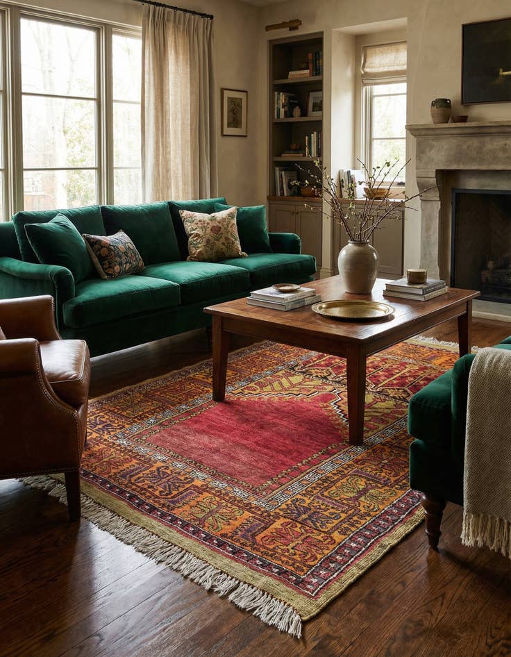 Detail image of 4' 7 x 7' 6  Hand Knotted Anatolian Wool Rug