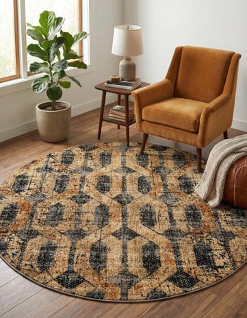7' x 7' Saturn Round Rug
