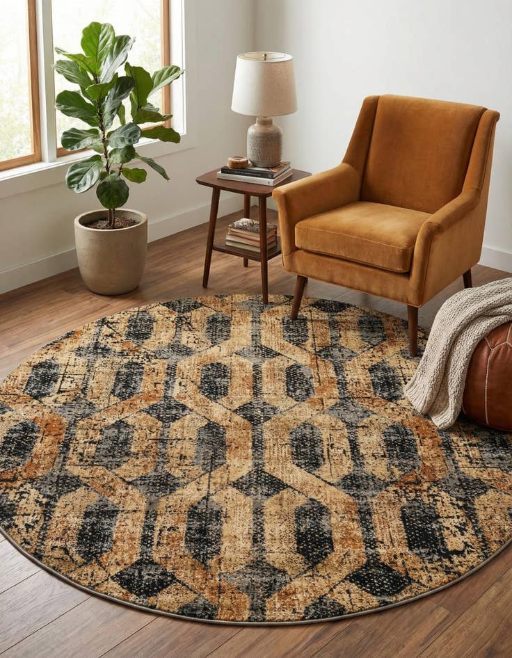 Detail image of 7' x 7' Saturn Round Rug