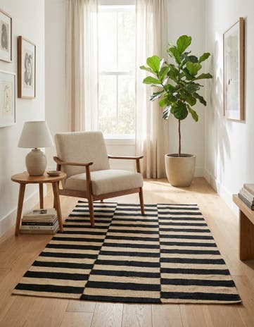 3' 5 x 4' 10 Hand Woven Kilim Modern Wool Rug