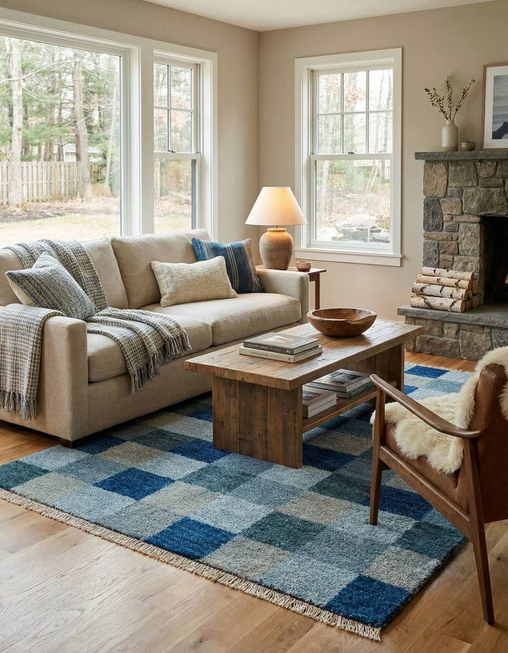 Detail image of 4' x 5' 11  Hand Knotted Gabbeh Wool Rug