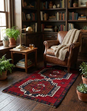2' 8 x 4' 9 Hand Knotted Balouch Persian Wool Rug
