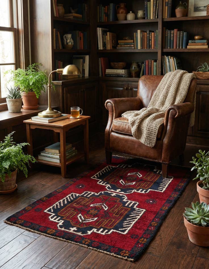 Detail image of 2' 8 x 4' 9  Hand Knotted Balouch Persian Wool Rug