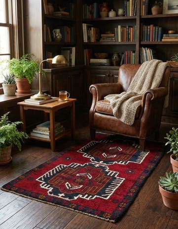 2' 8 x 4' 9 Hand Knotted Balouch Persian Wool Rug