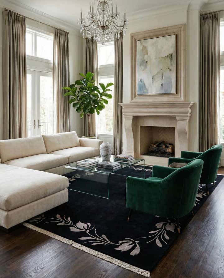 6' 7 x 9' 9 Hand Knotted Darya Wool Rug