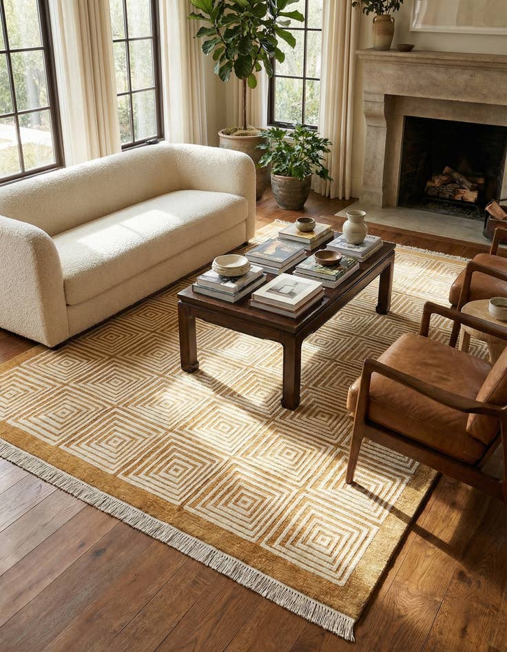 Detail image of 6' 8 x 9' 6  Hand Knotted Darya Wool Rug