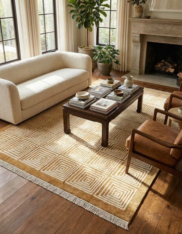 6' 8 x 9' 6 Hand Knotted Darya Wool Rug