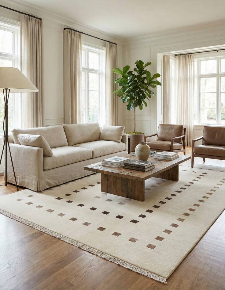 Detail image of 6' 6 x 9' 5  Hand Knotted Darya Wool Rug