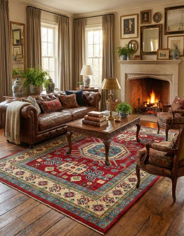 6' 8 x 9' 9 Hand Knotted Kazak Rug