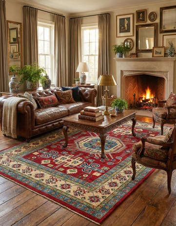6' 8 x 9' 9 Hand Knotted Kazak Rug
