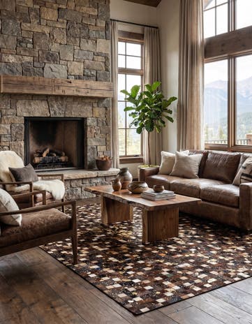 5' x 8' Cowhide Stocks Rug