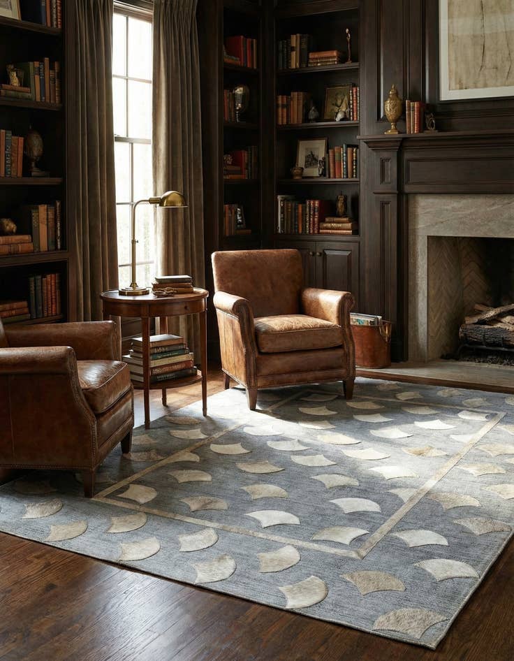 Detail image of  4' 1 x 5' 8 Cowhide Leather Rug