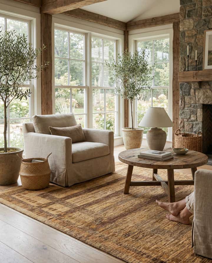 6' 1 x 8' Hand Knotted Modern Ziegler Rug