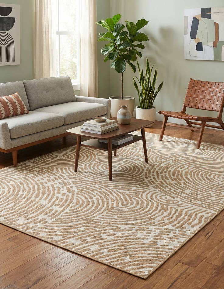 Detail image of 6' x 9' Easy-Clean Modern Indoor / Outdoor Rug