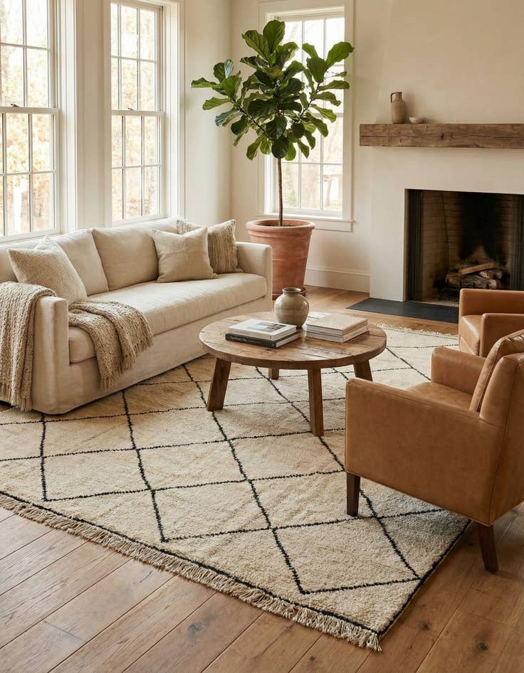 Detail image of 8' 3 x 9' 10 Hand Knotted Moroccan Wool Rug