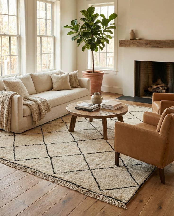 Detail image of 8' 3 x 9' 10 Hand Knotted Moroccan Wool Rug