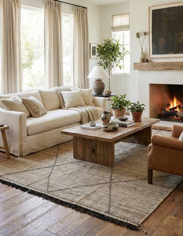 7' 2 x 9' 8 Hand Knotted Moroccan Wool Rug