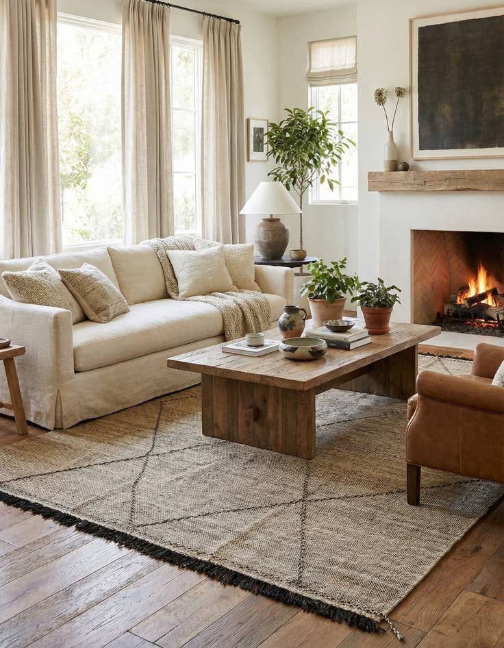 Detail image of 7' 2 x 9' 8  Hand Knotted Moroccan Wool Rug