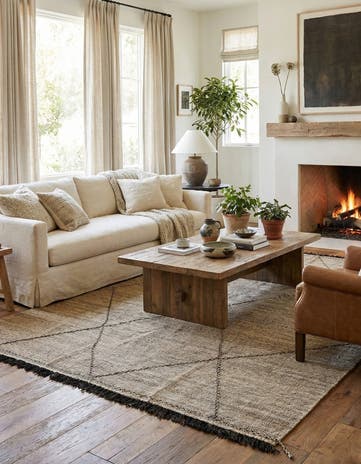 7' 2 x 9' 8 Hand Knotted Moroccan Wool Rug