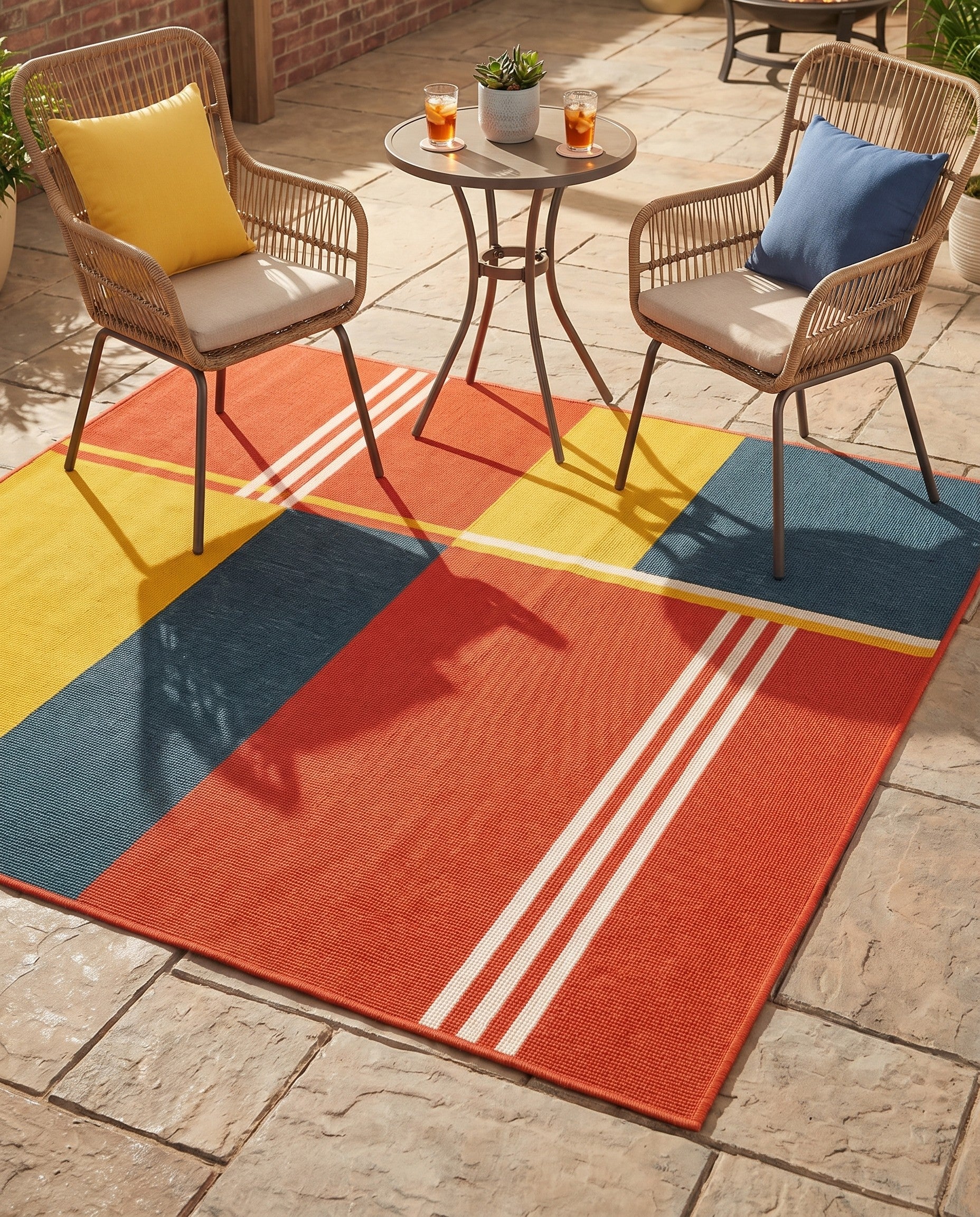 4' x 6' Easy-Clean Modern Indoor / Outdoor Rug