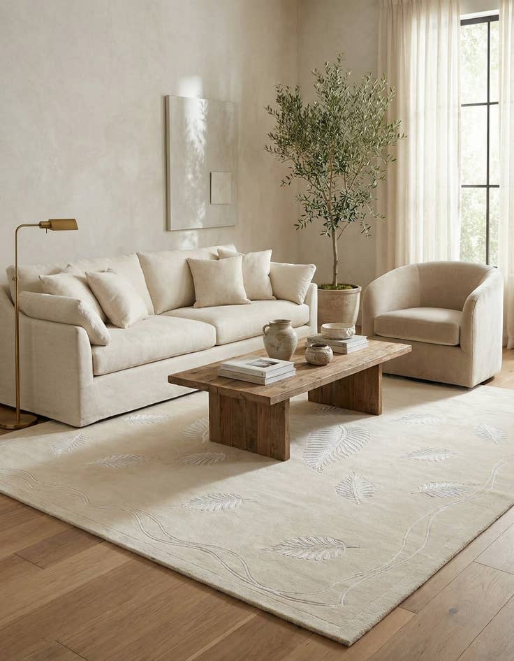 Detail image of 6' 11 x 7' 9  Hand Knotted Darya Wool Square Rug