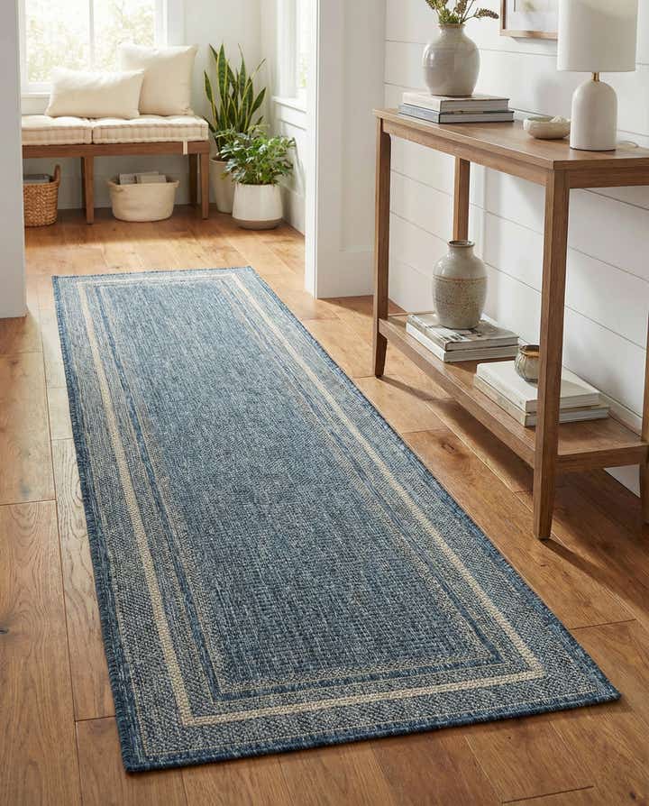 2' x 8' Easy-Clean Border Indoor / Outdoor Runner Rug