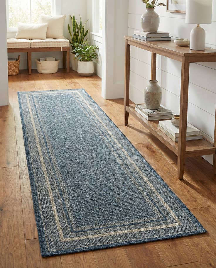 Detail image of 2' x 8' Easy-Clean Border Indoor / Outdoor Runner Rug