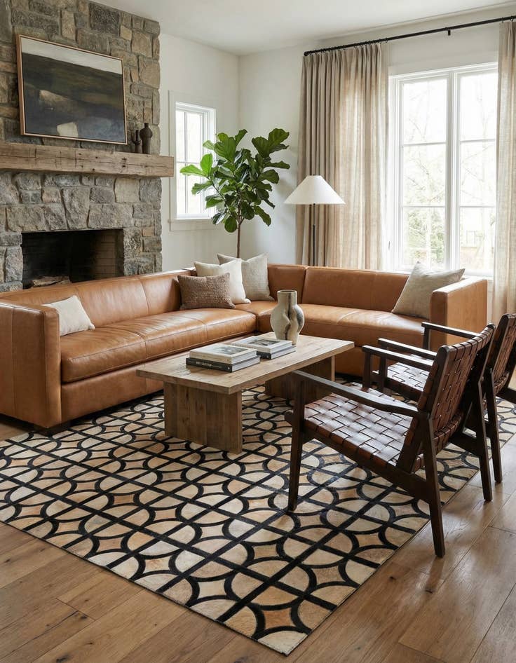 Detail image of  5' 1 x 7' 10 Cowhide Rug