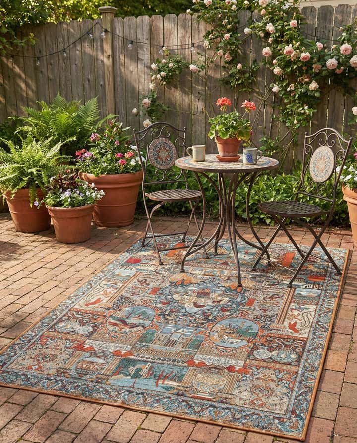4' x 6' Easy-Clean Traditional Indoor / Outdoor Rug