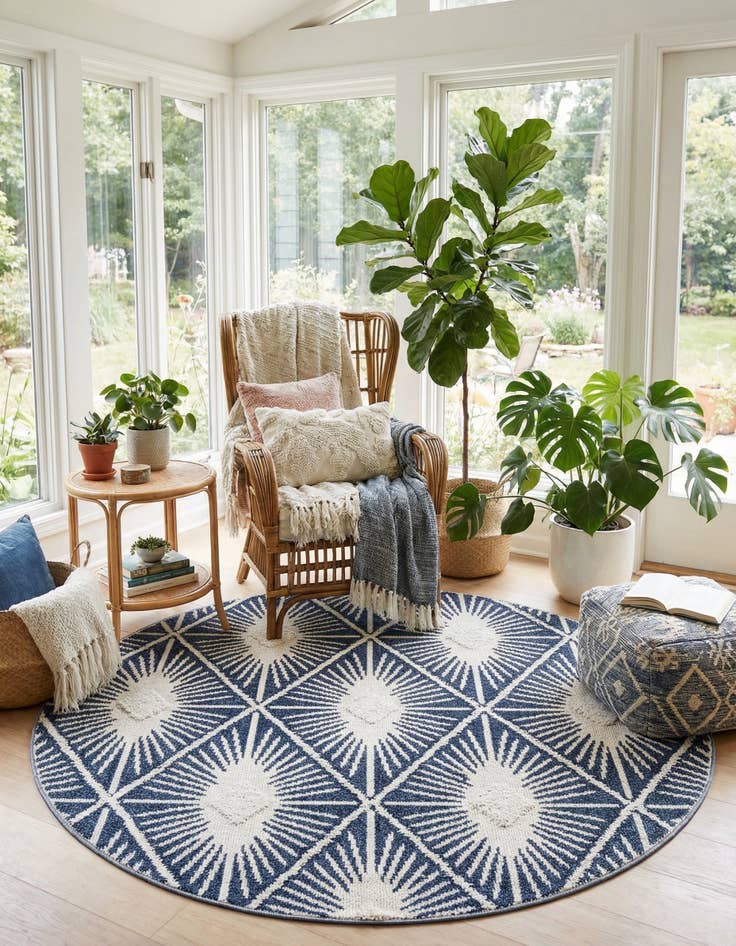 Detail image of 6' x 6' Boho Round Rug