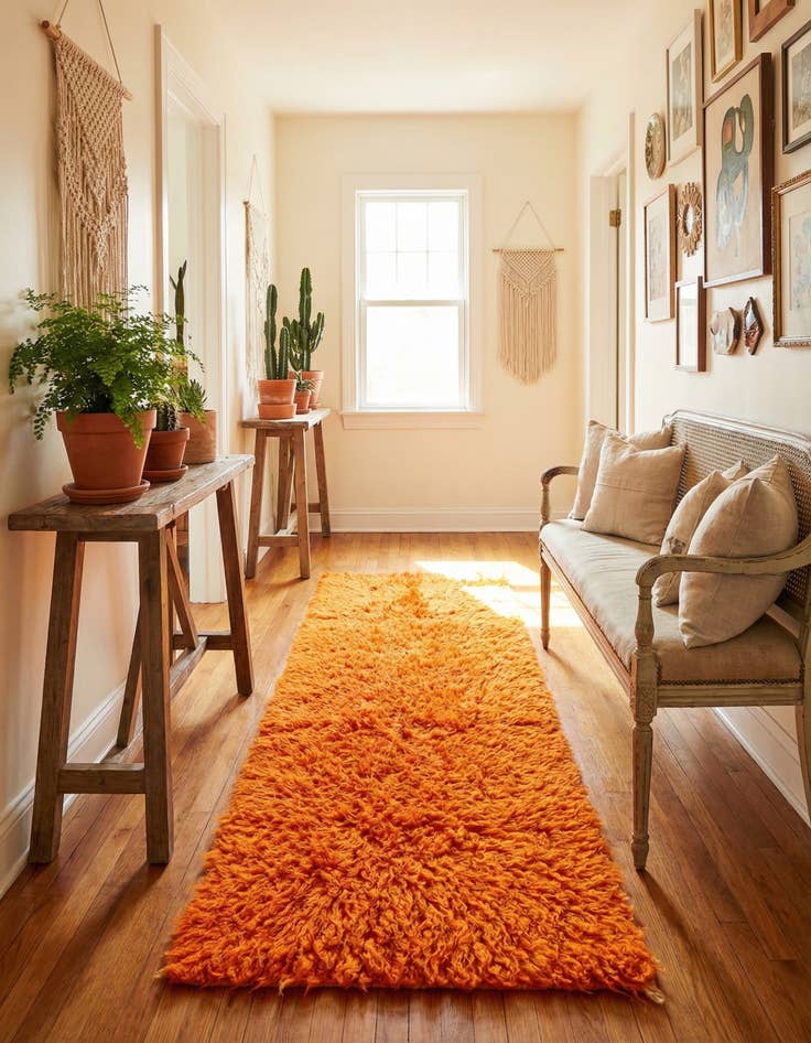 Detail image of 2' 1 x 4'  Hand Knotted Moroccan Wool Runner Rug