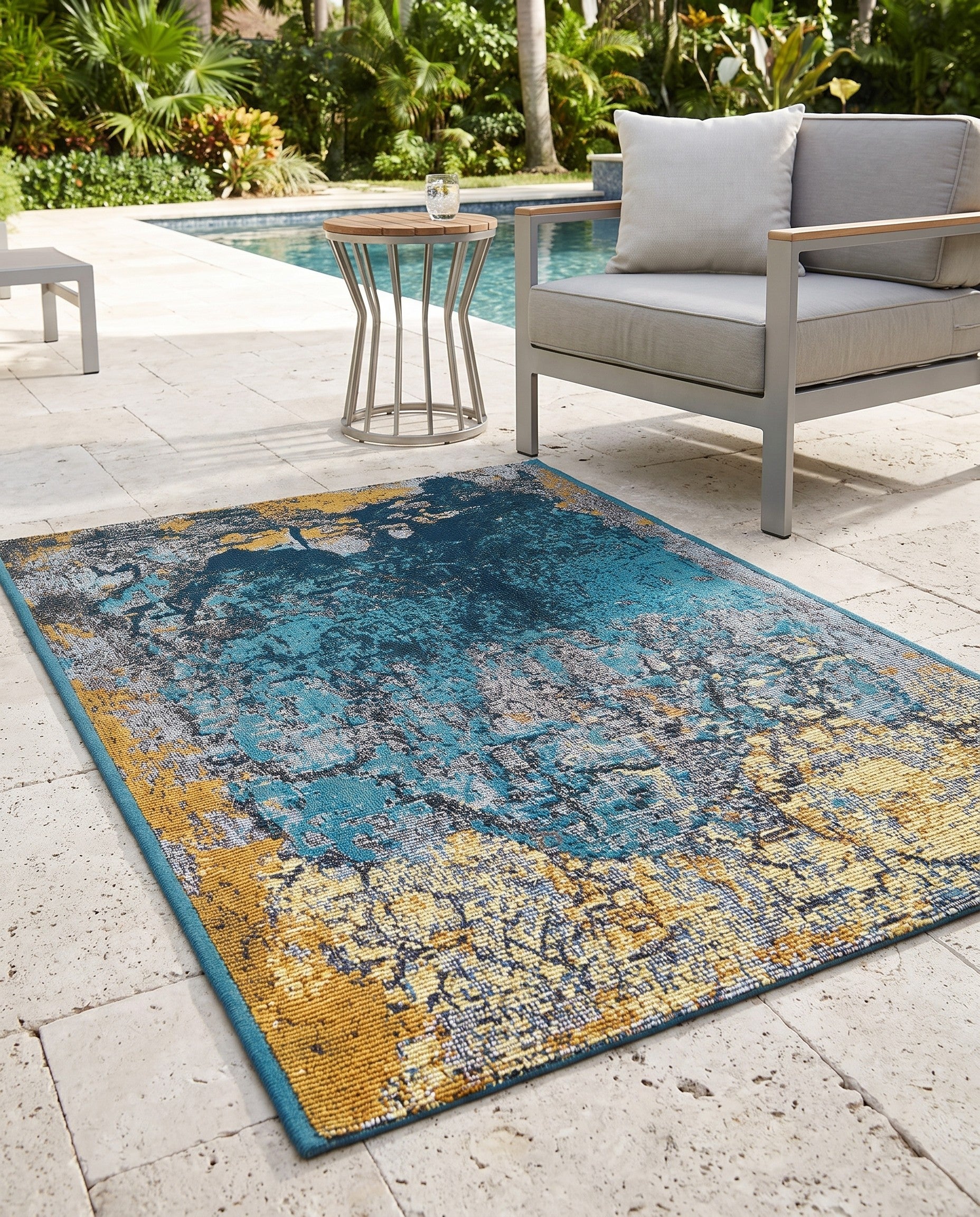 2' x 3' Easy-Clean Modern Indoor / Outdoor Rug