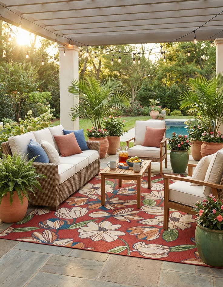 Detail image of  7' 10 x 10'  Washable Baja Indoor / Outdoor Rug