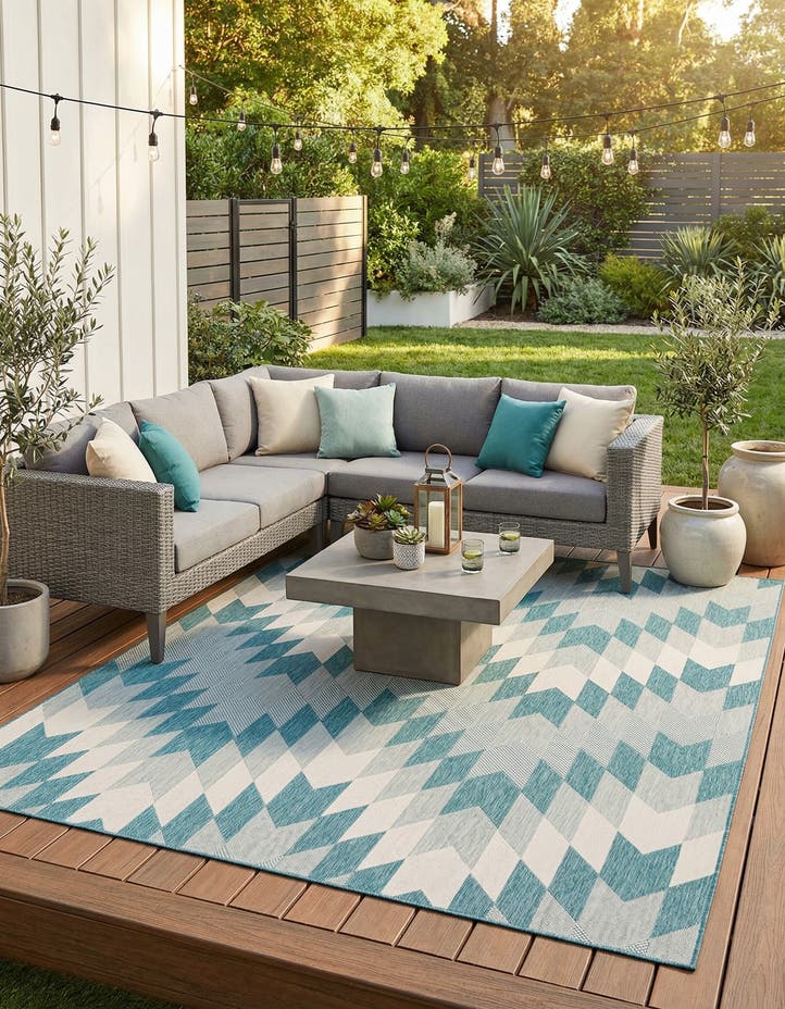 7' 10 x 10' Easy-Clean Modern Indoor / Outdoor...