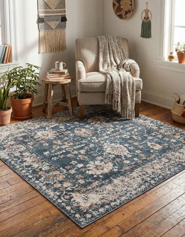 Blue Oregon Square Rug
