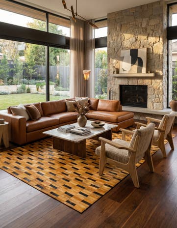 8' 1 x 10' Cowhide - Patchwork Rug