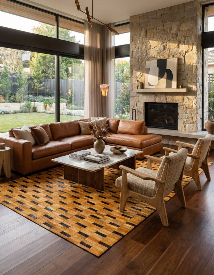 Detail image of  8' 1 x 10' Cowhide - Patchwork Rug