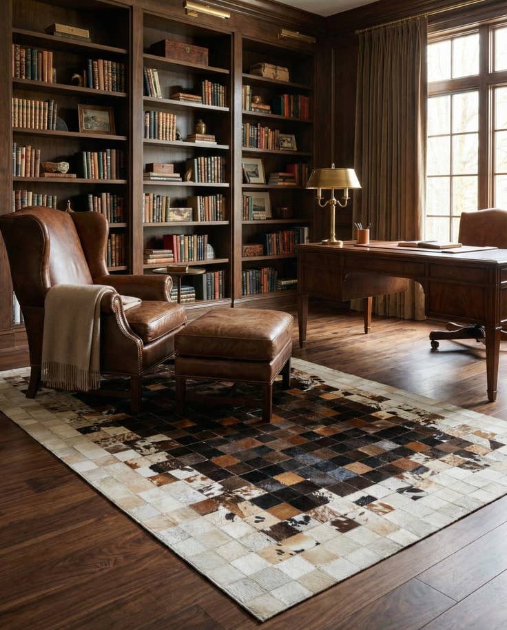 Detail image of 5' x 7' 11 Cowhide Stocks Rug