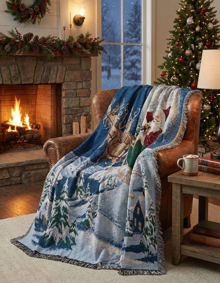 Detail image of 4' 6 x 6' Christmas Magic Throw Blanket