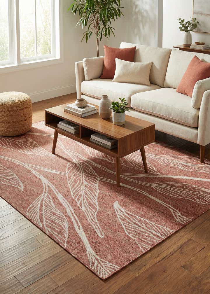 6' x 9' Easy-Clean Botanical Indoor / Outdoor Rug