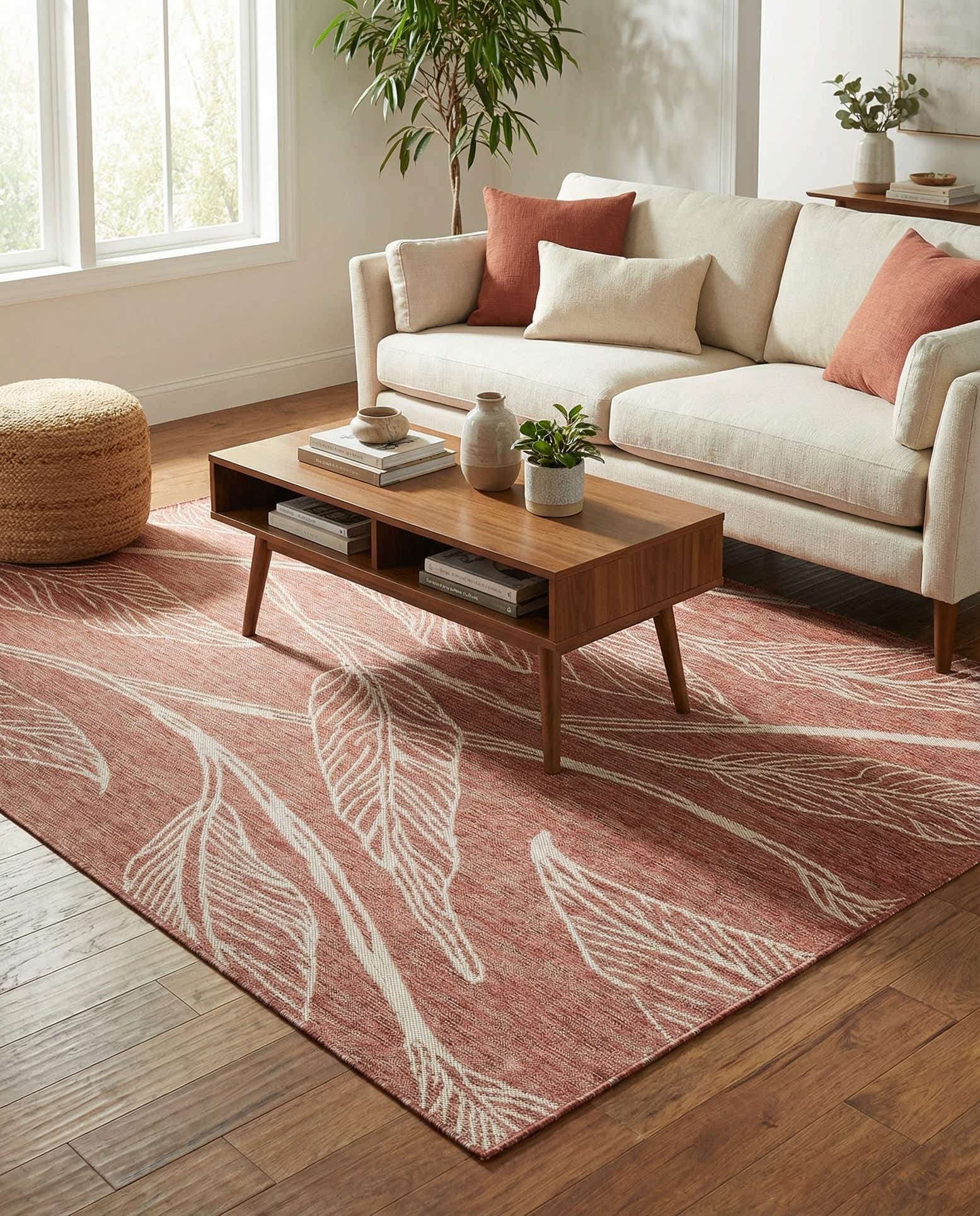 6' x 9' Easy-Clean Botanical Indoor / Outdoor Rug